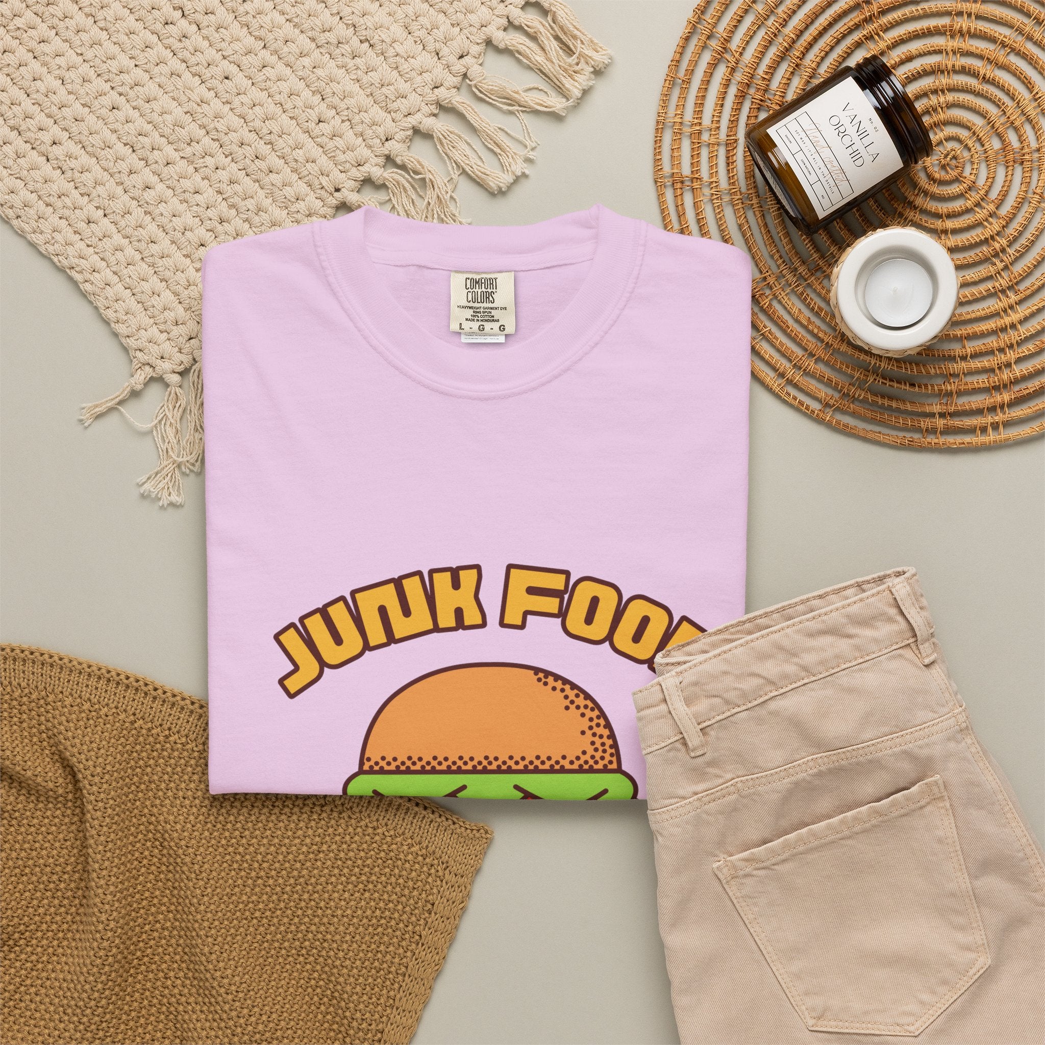 Junk Food Burger T-Shirt — Cute Retro ‘Delicious Taste’ Graphic Tee