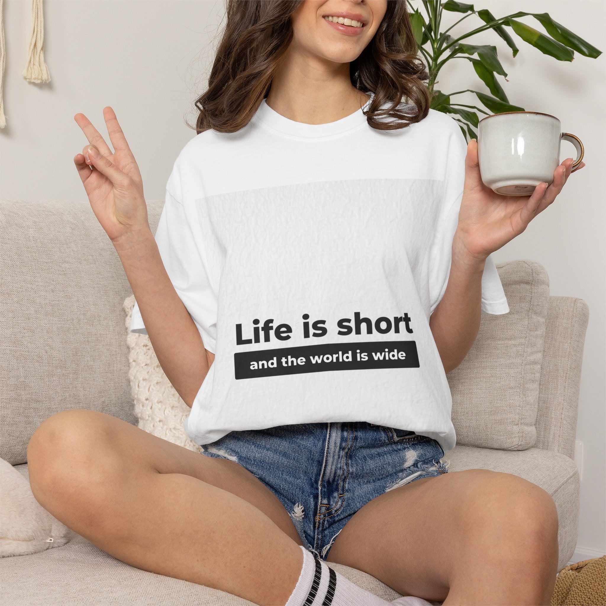 Life Is Short Travel T‑Shirt — "Life is short and the world is wide" Adventure Tee