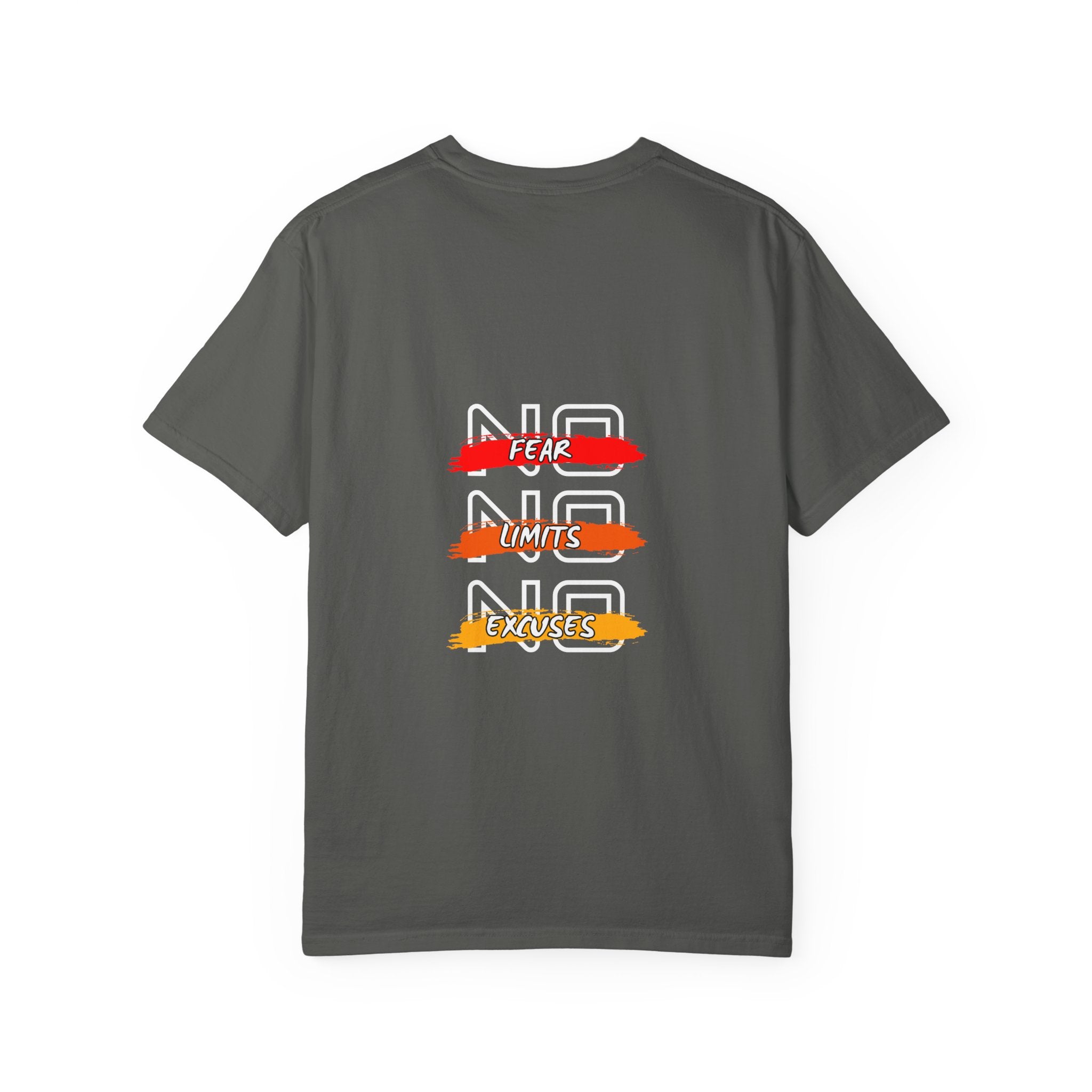 T-Shirt — "No Fear, No Limits, No Excuses" Motivational Graphic Tee