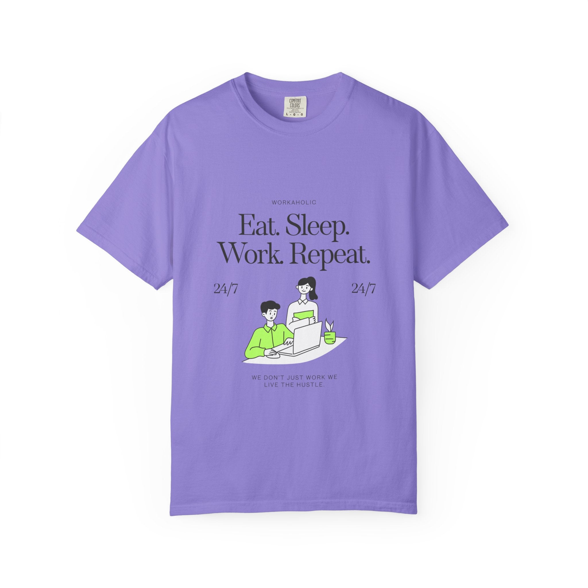 Eat. Sleep. Work. Repeat. Tee — Minimalist Remote Work Graphic T-Shirt