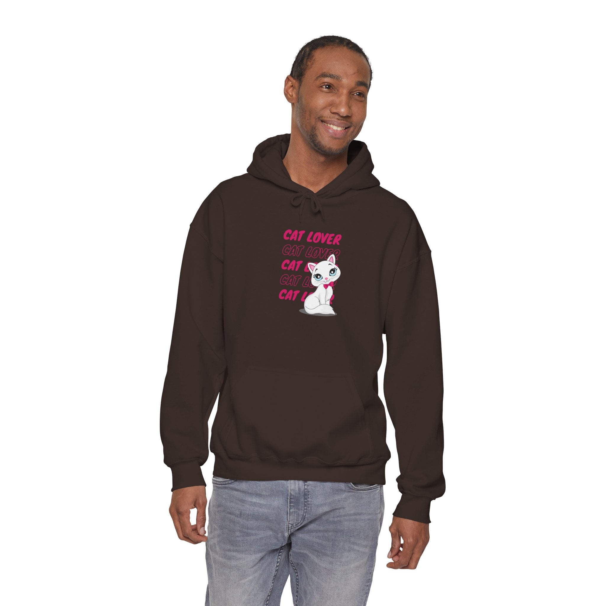 Cat Lover Hoodie — Cute Pink Kitty Graphic Pullover