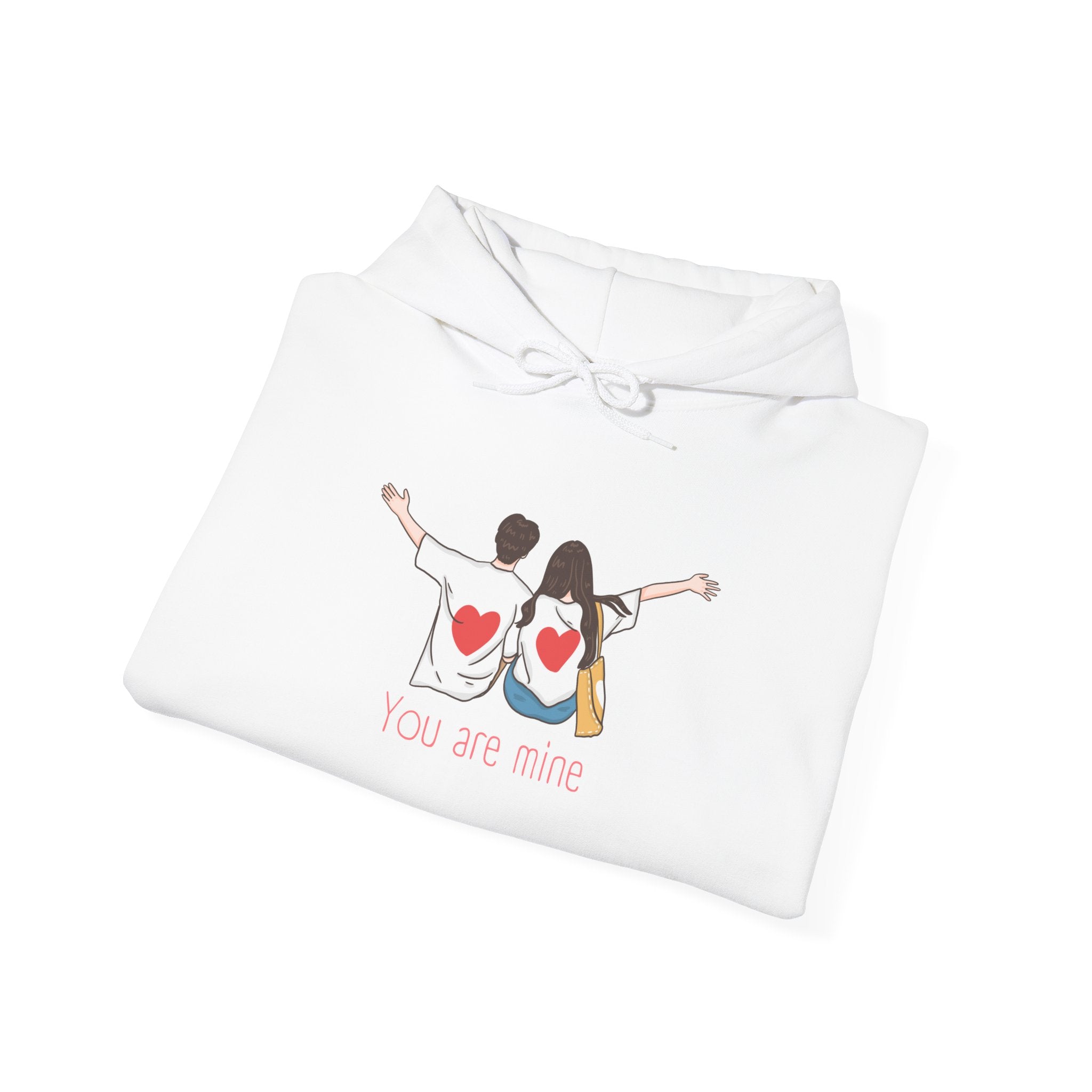Cute Couples Hoodie — "You Are Mine" Matching Heart Back Design