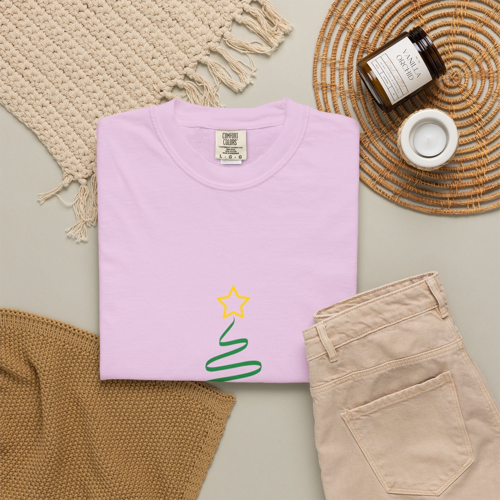 Holiday Spiral Christmas Tree T-Shirt — "Happy Holidays" Minimalist Graphic