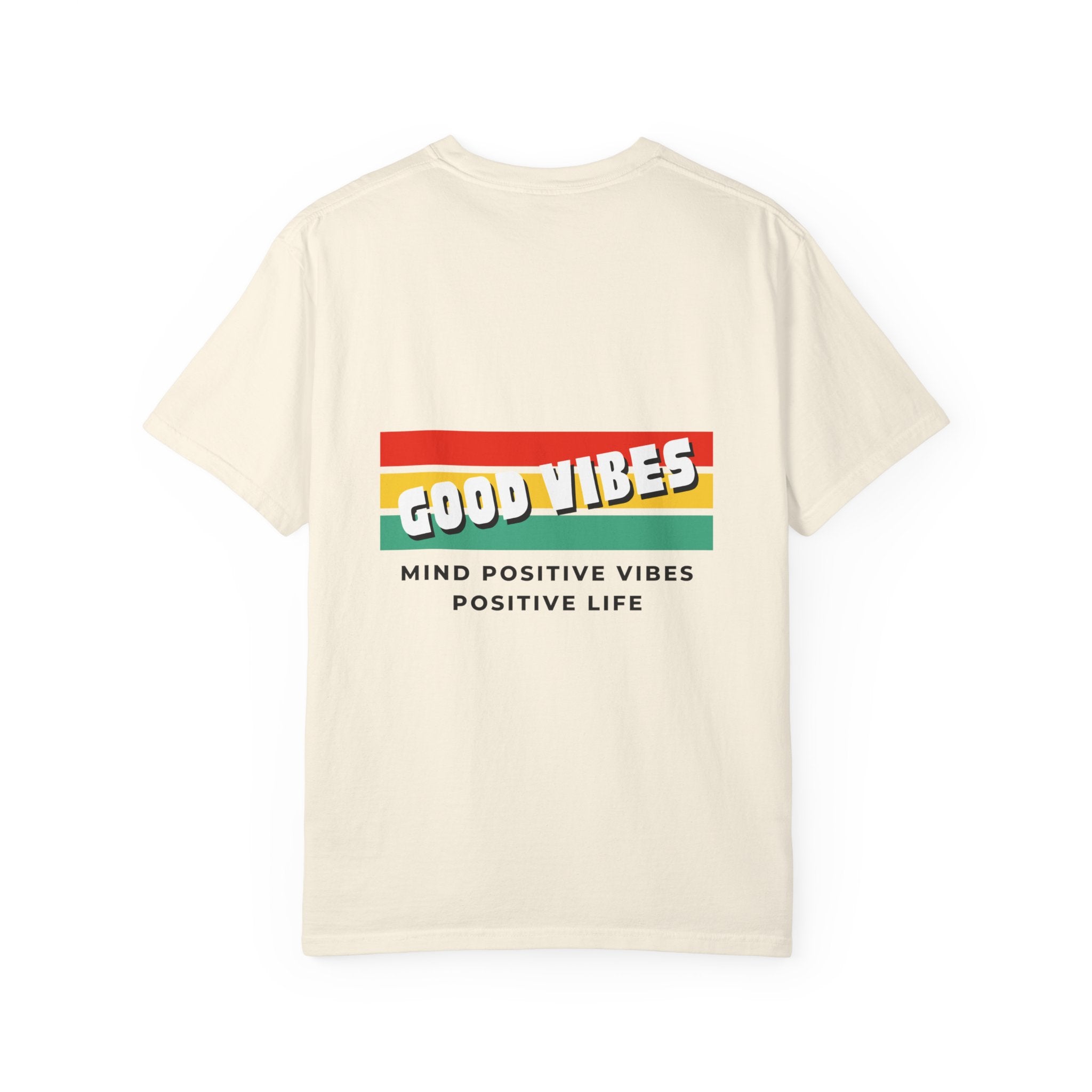 Good Vibes T-Shirt — Retro Stripes “Mind Positive Vibes, Positive Life”