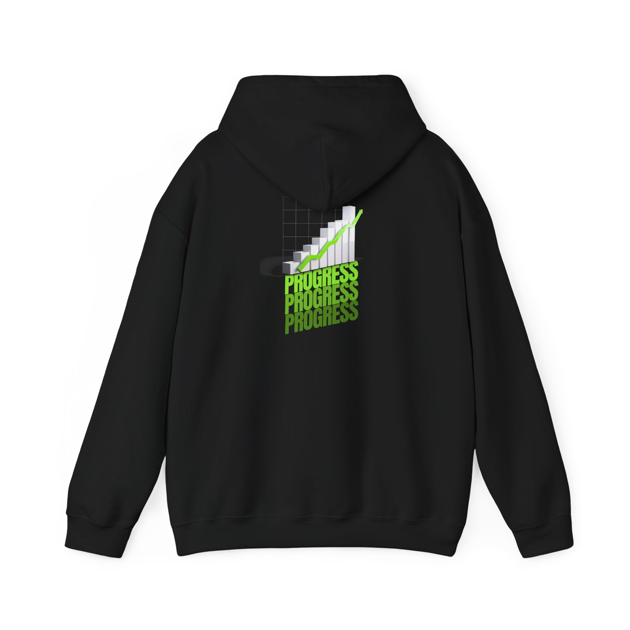 Progress Graphic Hoodie - Retro Staircase 'Progress' Text