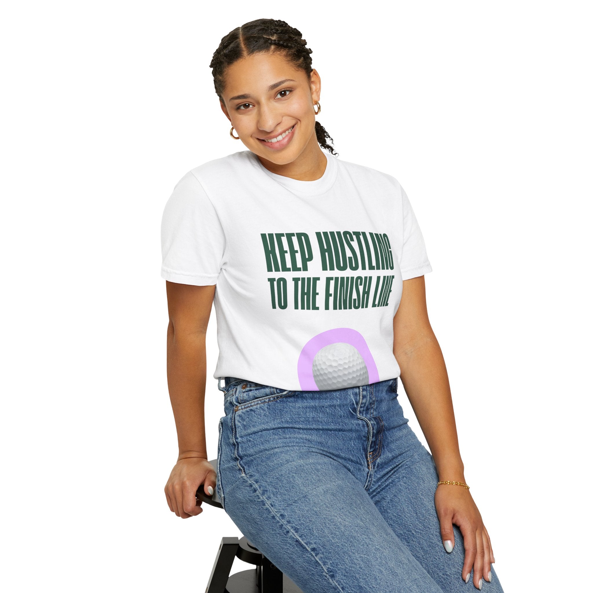 Keep Hustling to the Finish Line Golf T‑Shirt