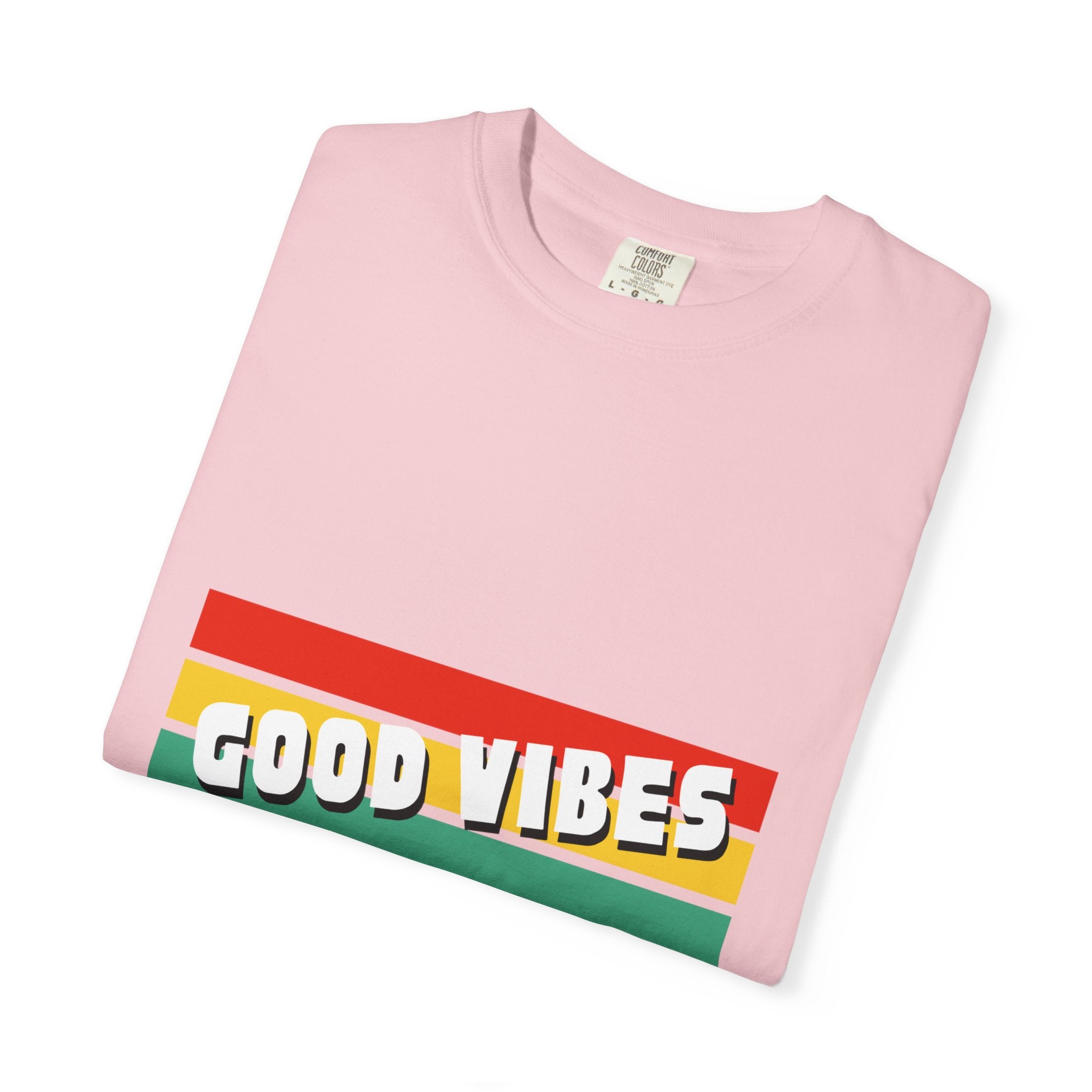 Good Vibes T-Shirt — Retro Stripes “Mind Positive Vibes, Positive Life”