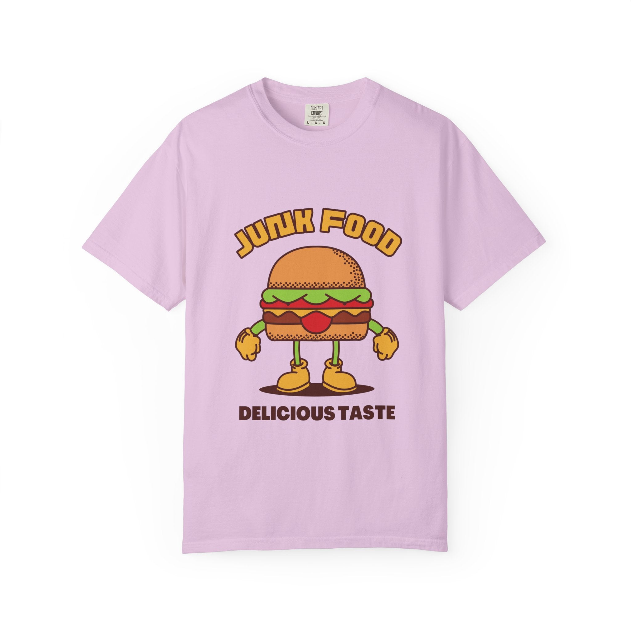 Junk Food Burger T-Shirt — Cute Retro ‘Delicious Taste’ Graphic Tee