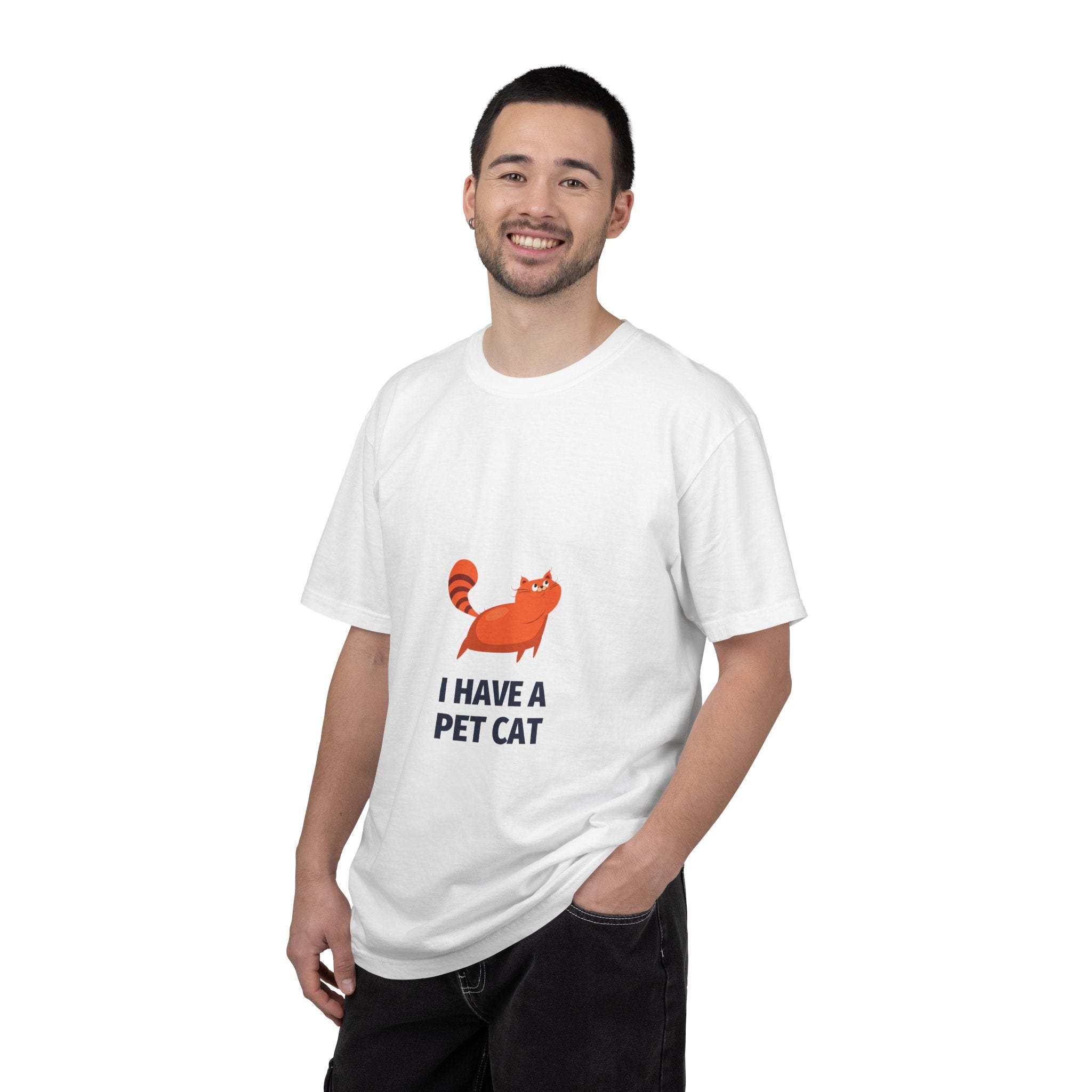 I Have a Pet Cat T-Shirt — Cute Orange Cat Graphic Tee for Cat Lovers