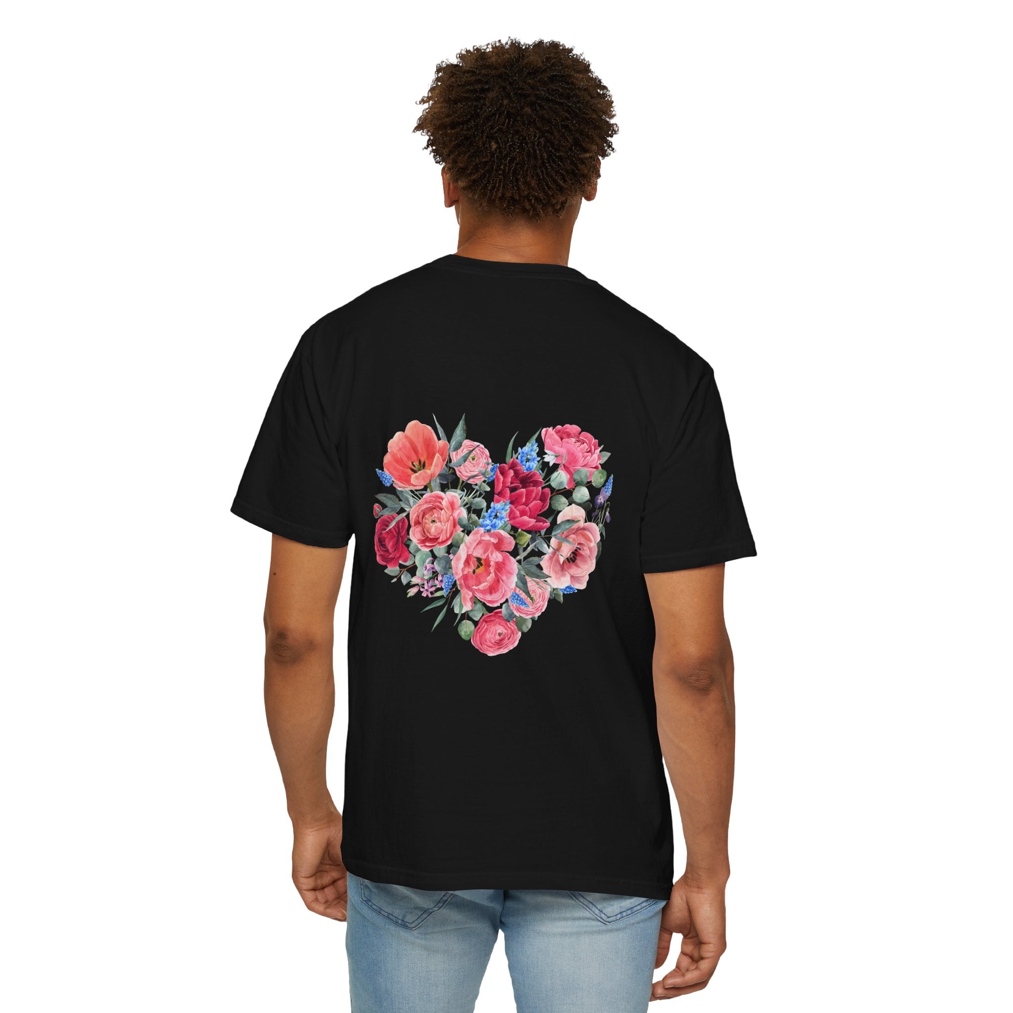 Floral Heart T-Shirt – Watercolor Rose Heart Graphic Tee (Valentine’s Day, Mother's Day)