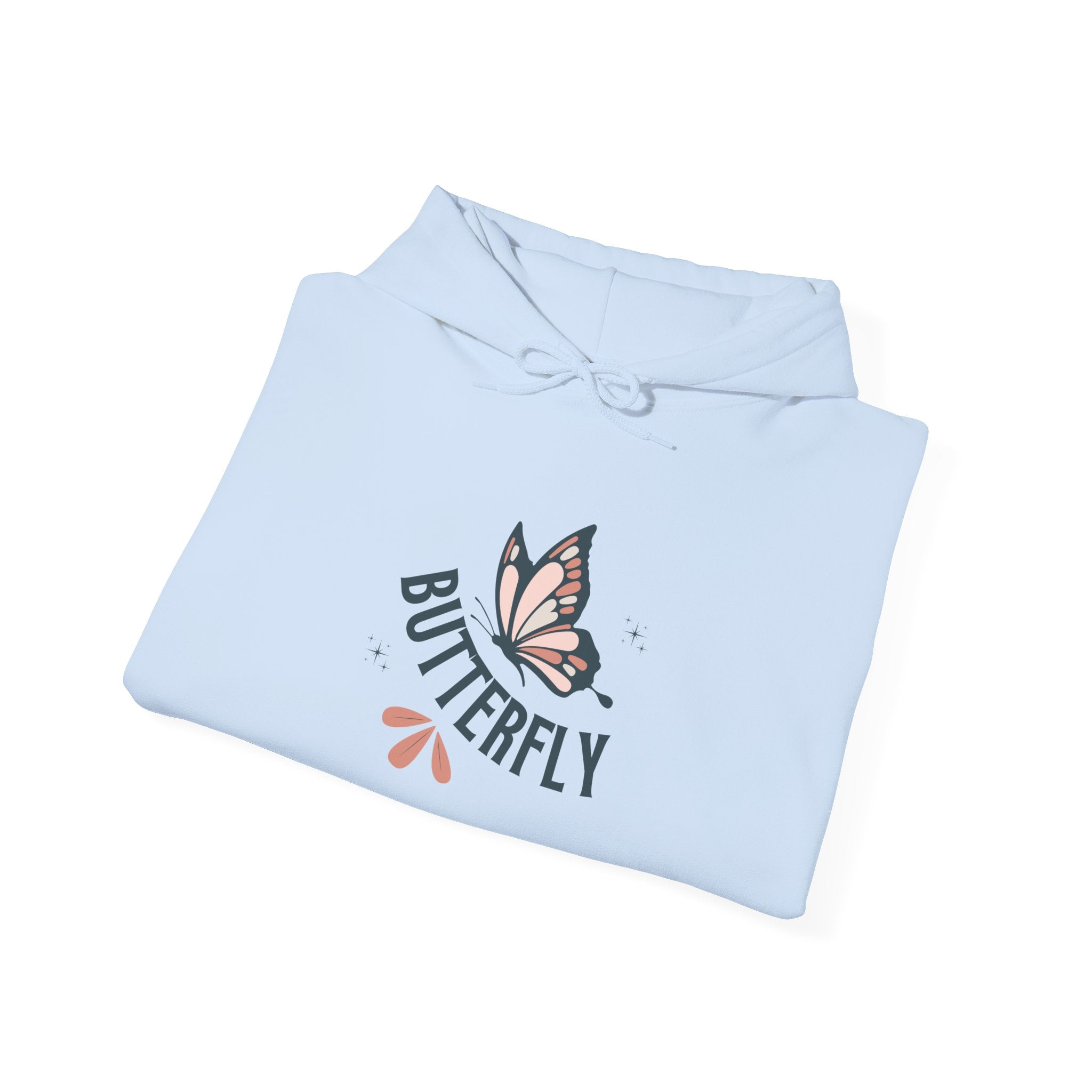 Butterfly Hoodie — Floral Pink Butterfly Graphic Pullover