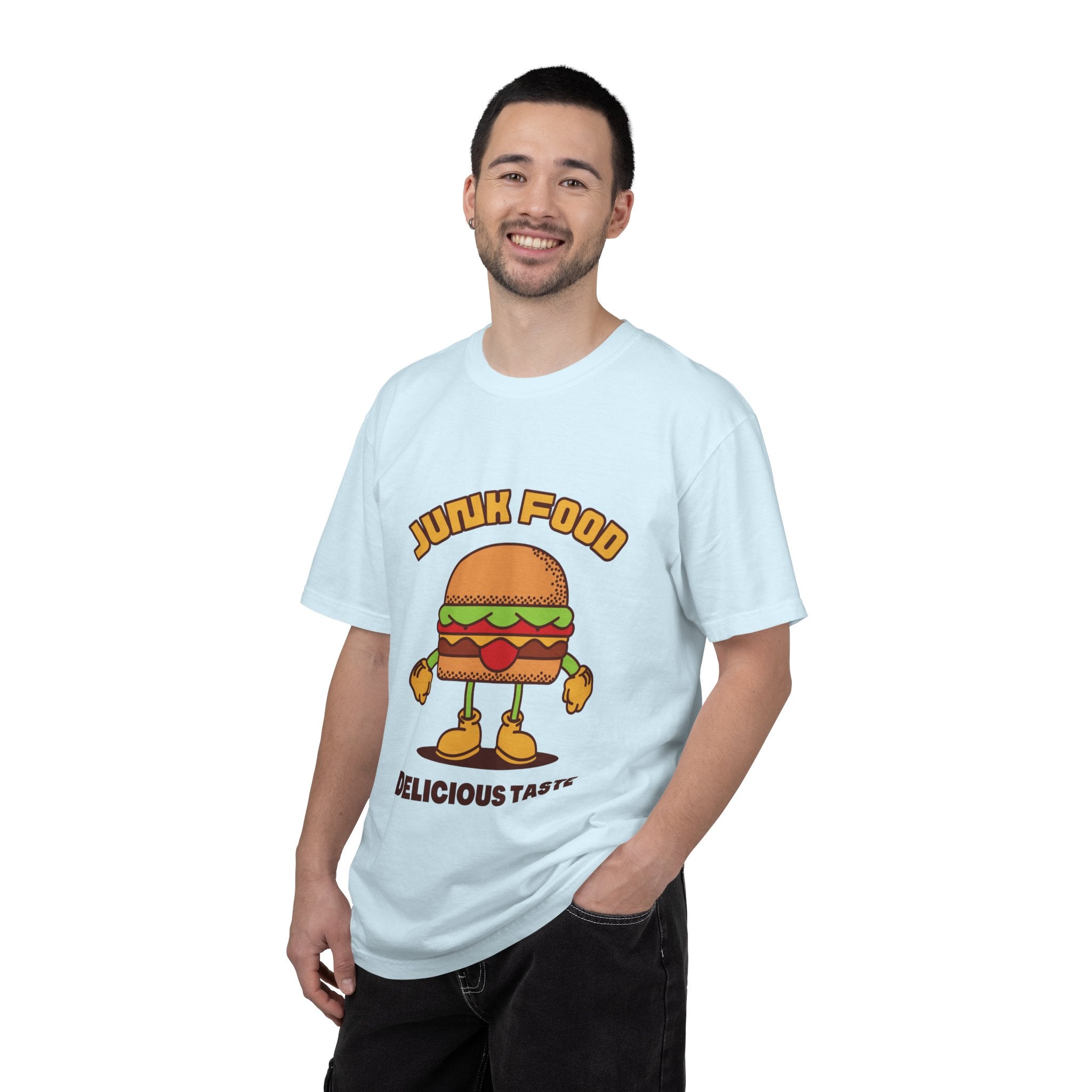 Junk Food Burger T-Shirt — Cute Retro ‘Delicious Taste’ Graphic Tee