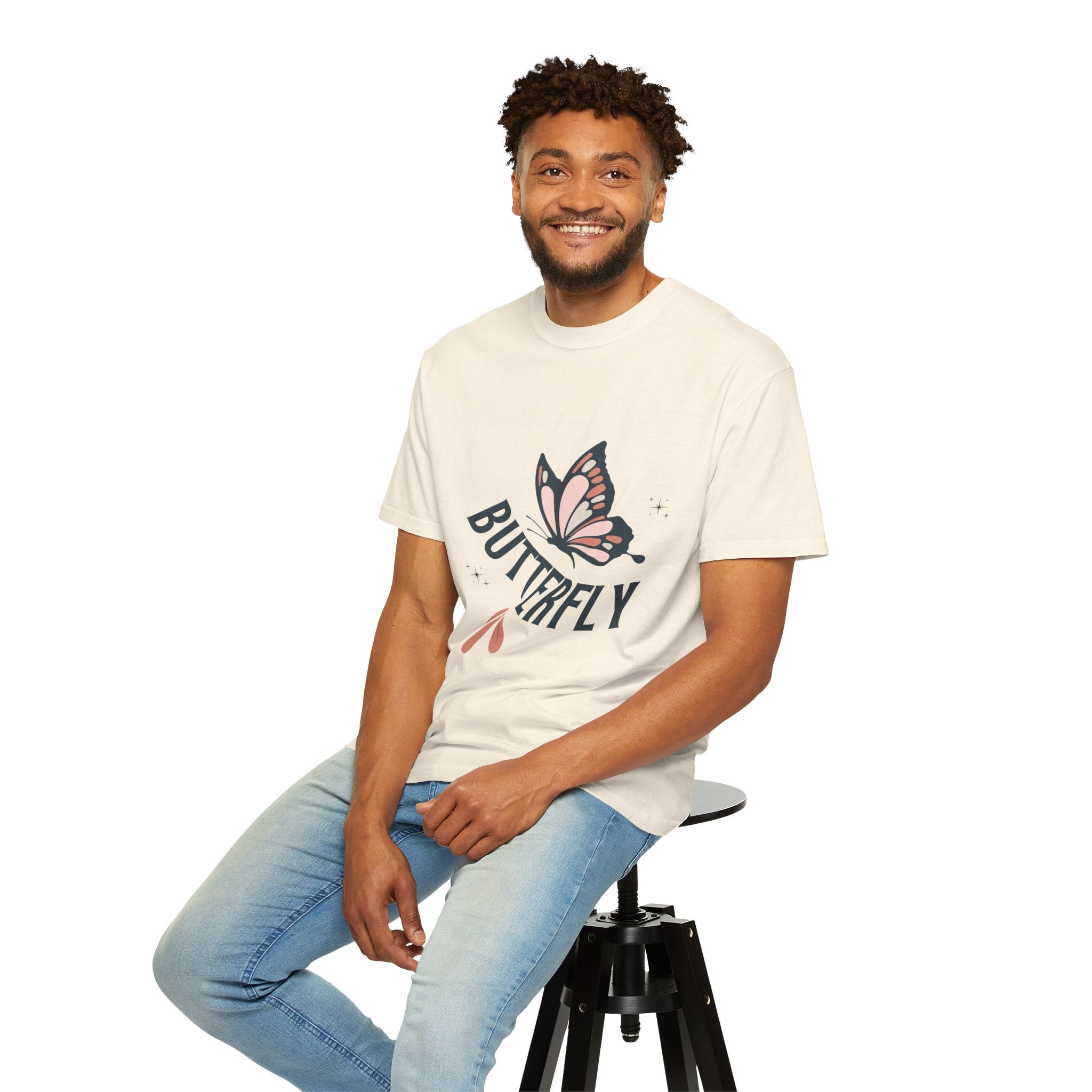 Butterfly Graphic T-Shirt — Pink Monarch Floral Tee