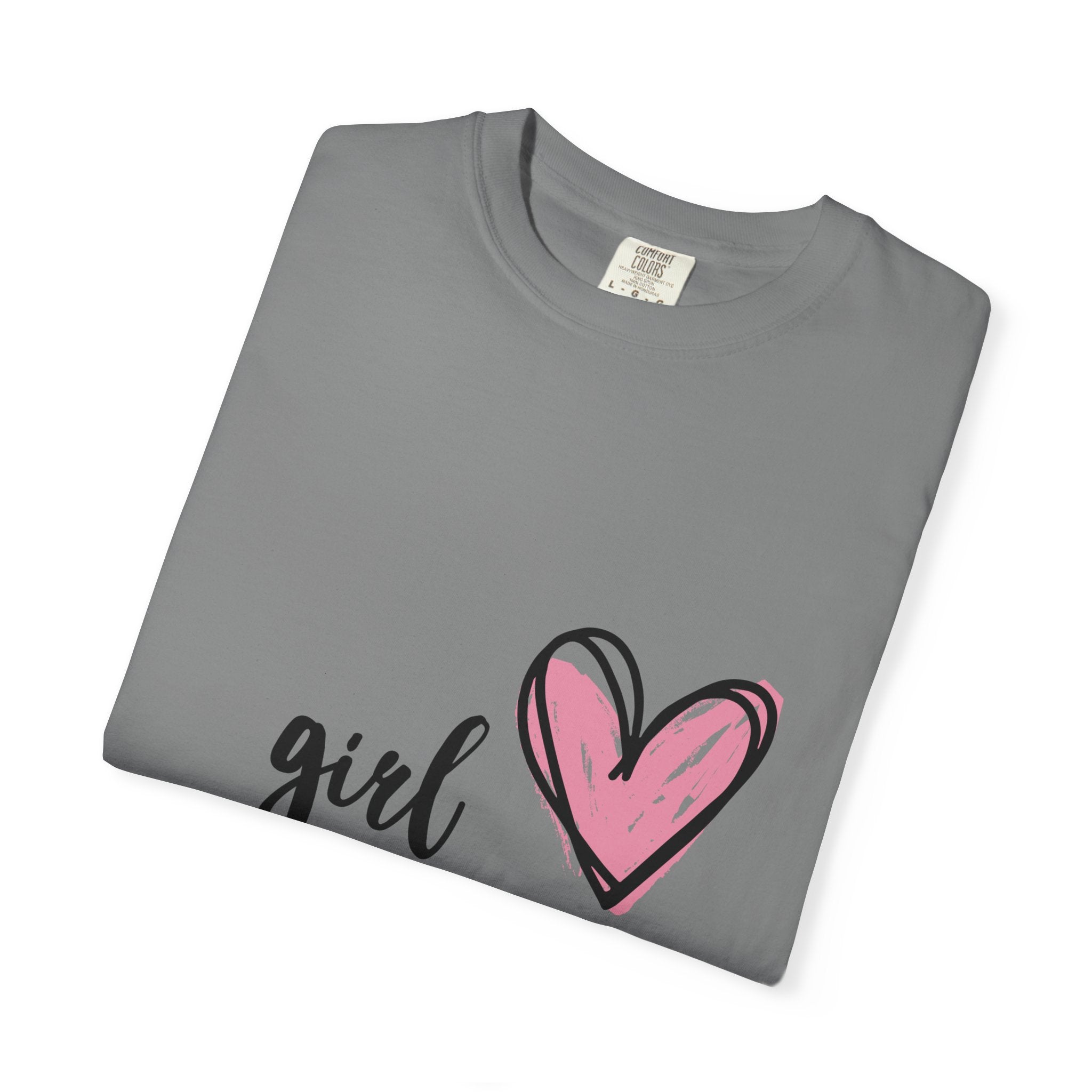 Girl Mom T-Shirt — Pink Heart Mom Shirt for New & Proud Mothers