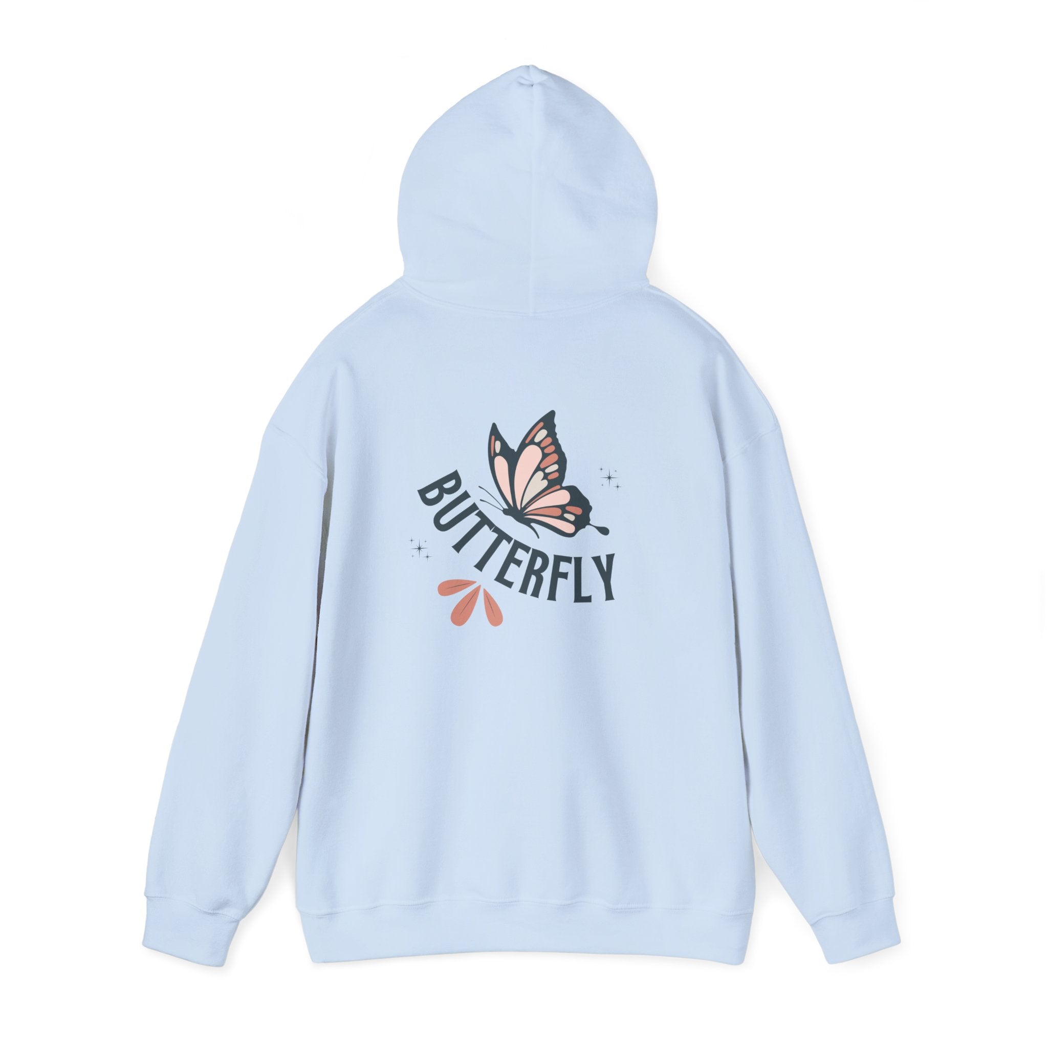 Butterfly Hoodie — Floral Pink Butterfly Graphic Pullover