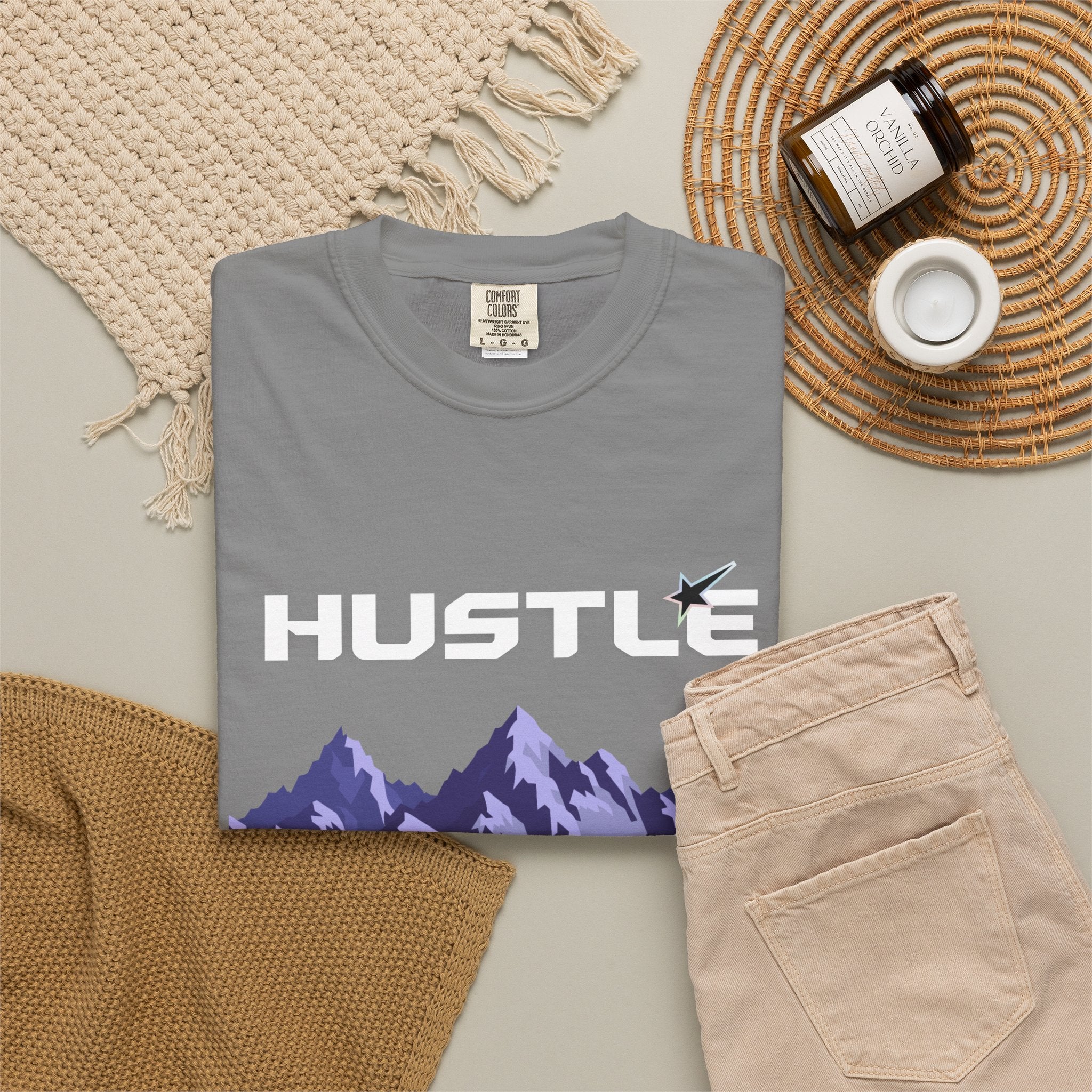 Hustle Mountain T-Shirt — Adventure Motivational Graphic Tee