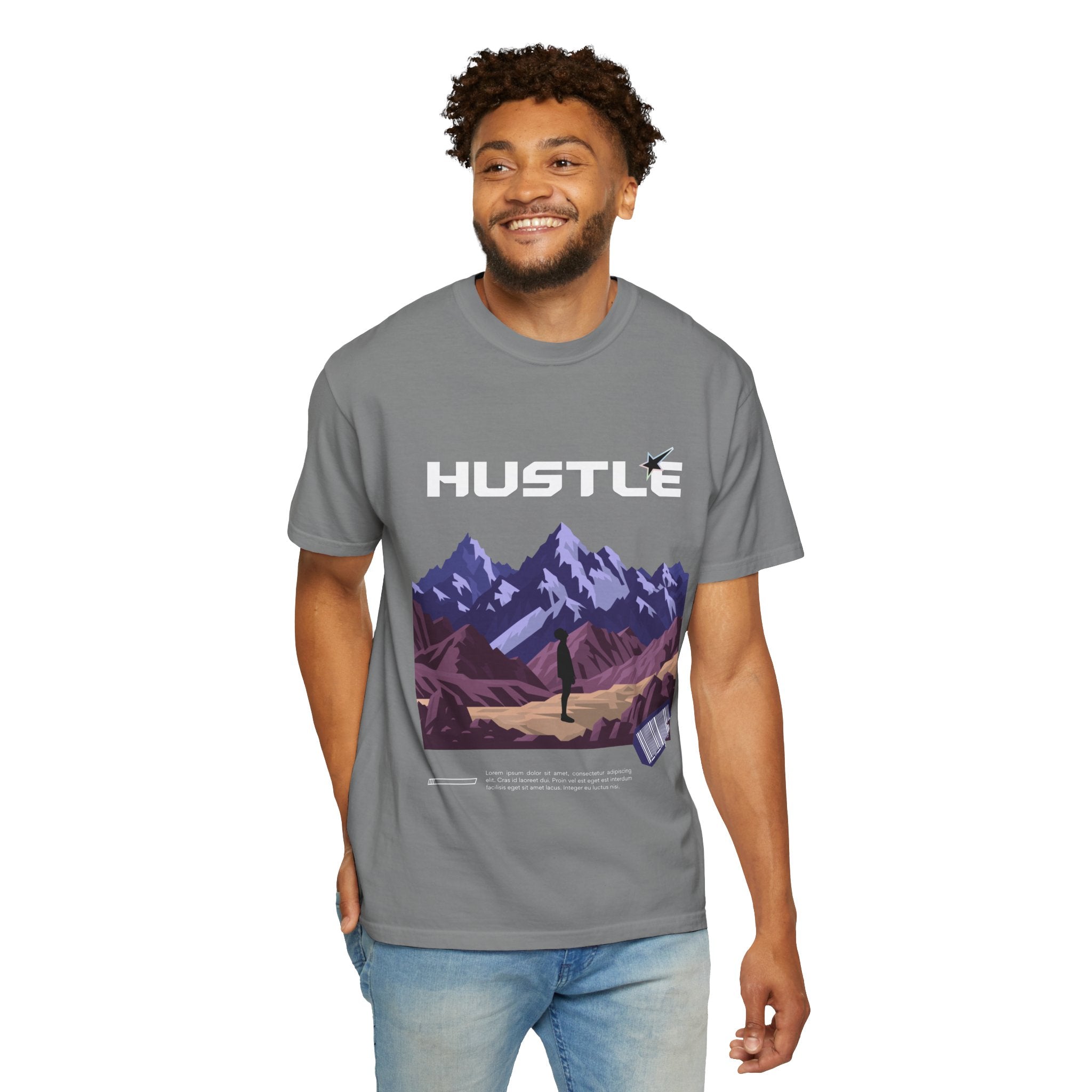 Hustle Mountain T-Shirt — Adventure Motivational Graphic Tee