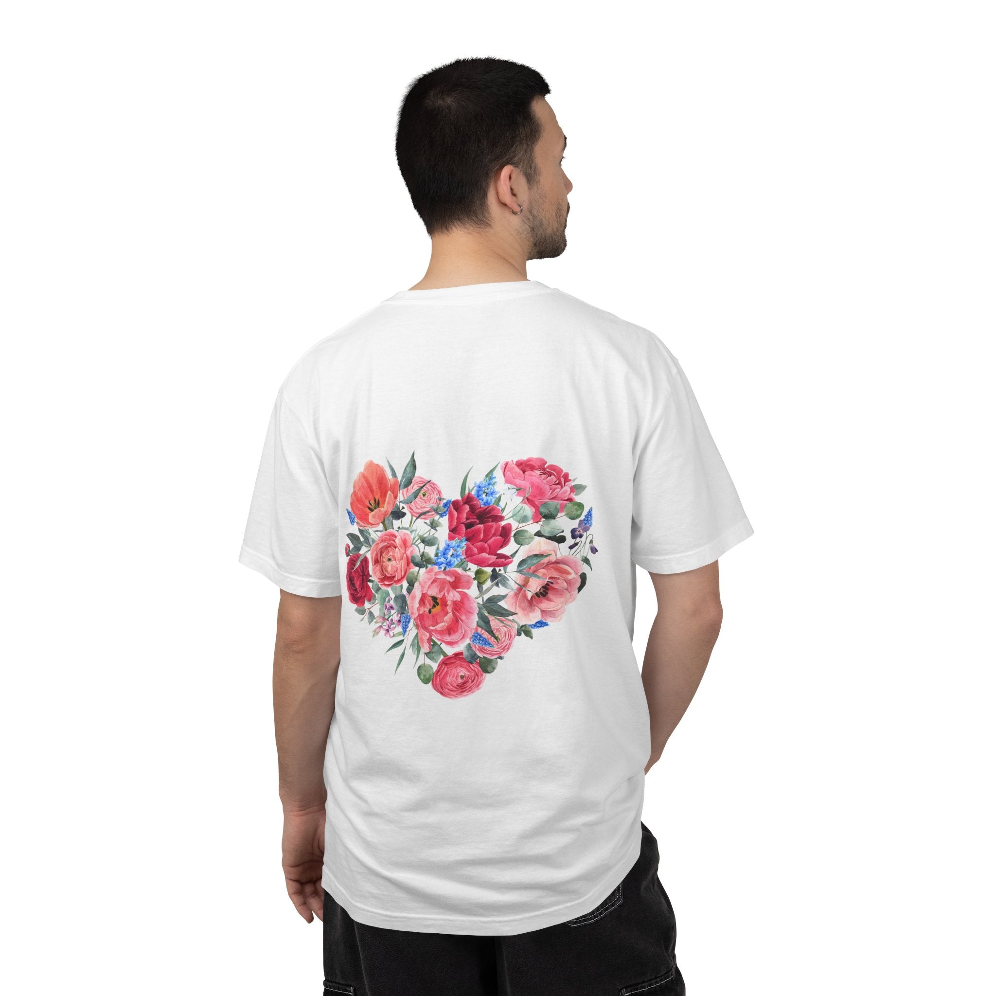 Floral Heart T-Shirt – Watercolor Rose Heart Graphic Tee (Valentine’s Day, Mother's Day)