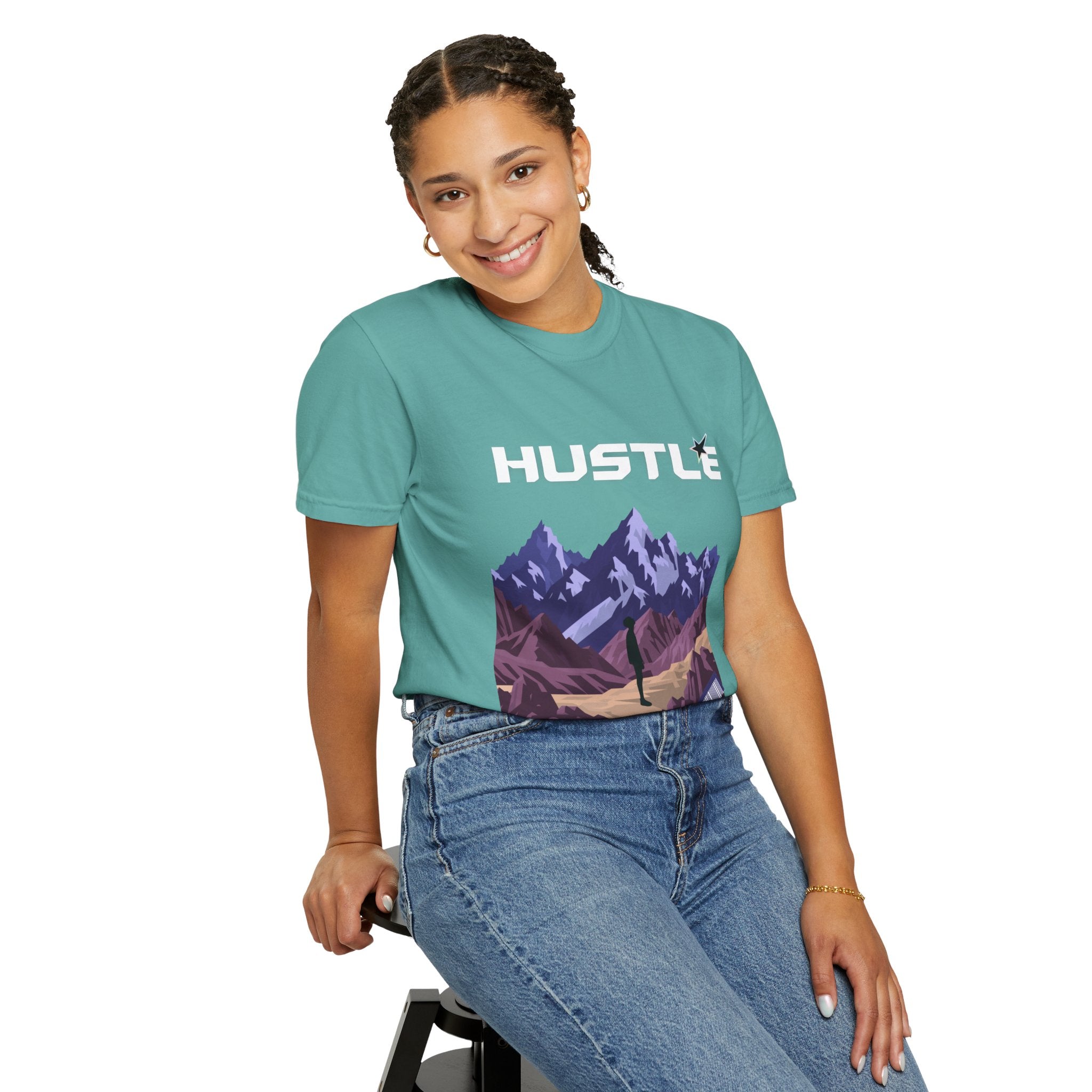 Hustle Mountain T-Shirt — Adventure Motivational Graphic Tee